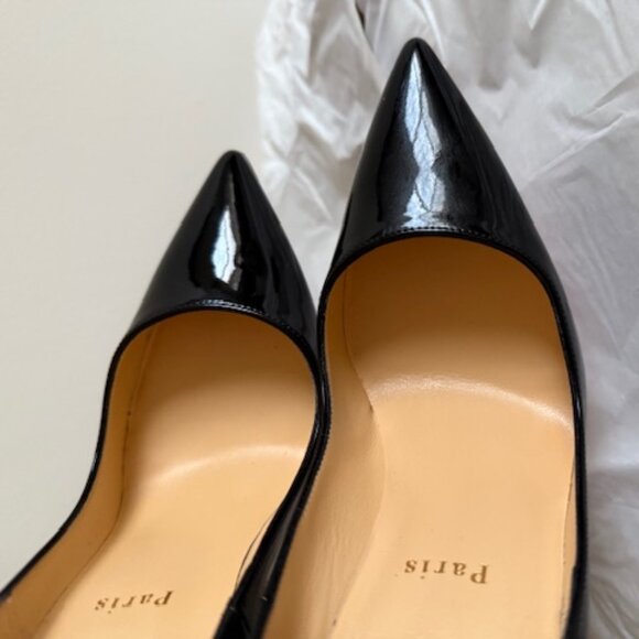 Christian Louboutin Shiny Pigalle Follies 100mm Black 37 - Picture 10 of 11